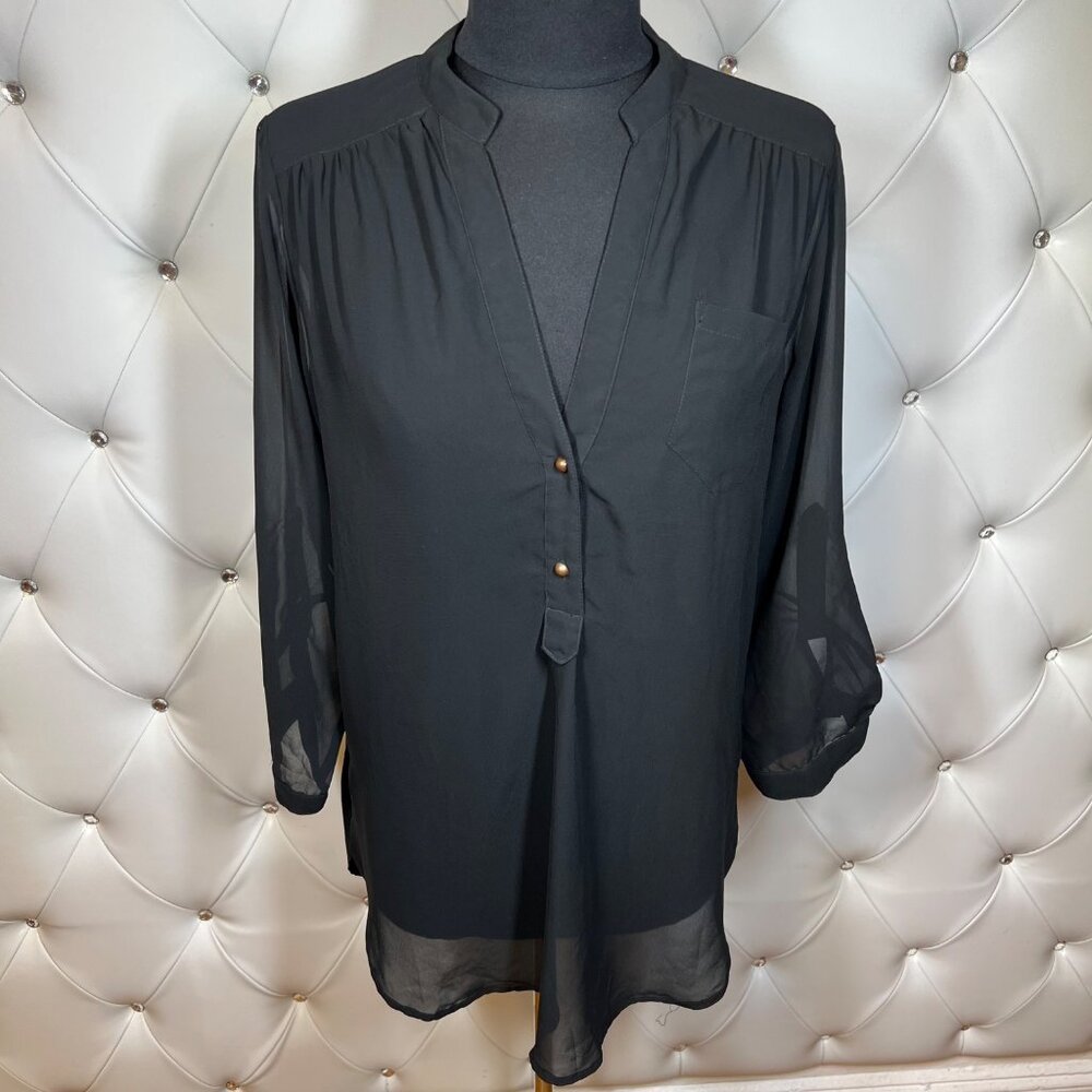 Speed Limit Elegant Black Sheer Women's Top Size M